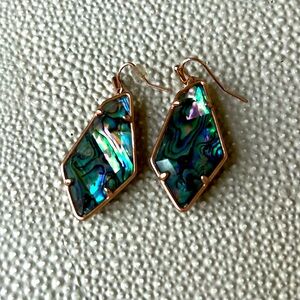 Kendra Scott Albalone stone rose gold earrings
